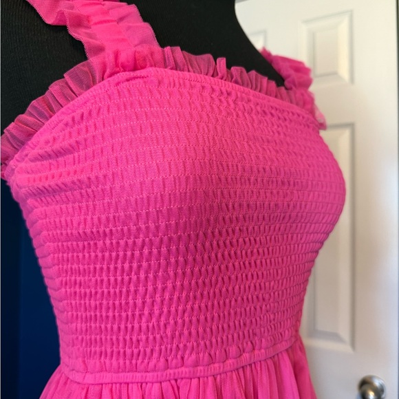 Pink Ruffled Maternity Dress - Picture 2 of 5